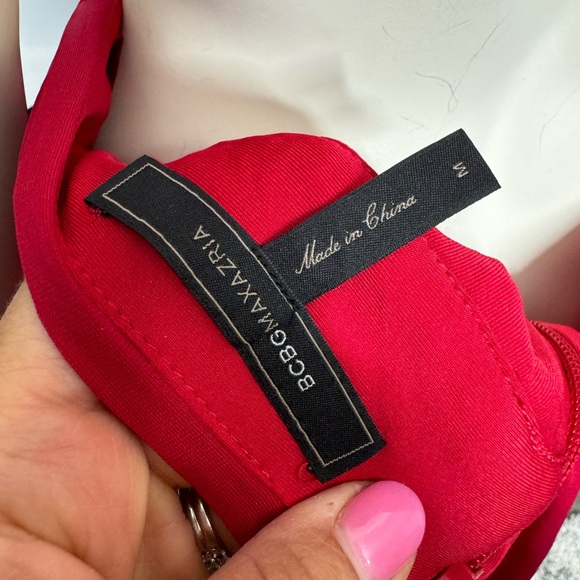 BCBGMaxAzria Red Pleated Cutout Mini Party Dress Size Medium - Picture 11 of 14